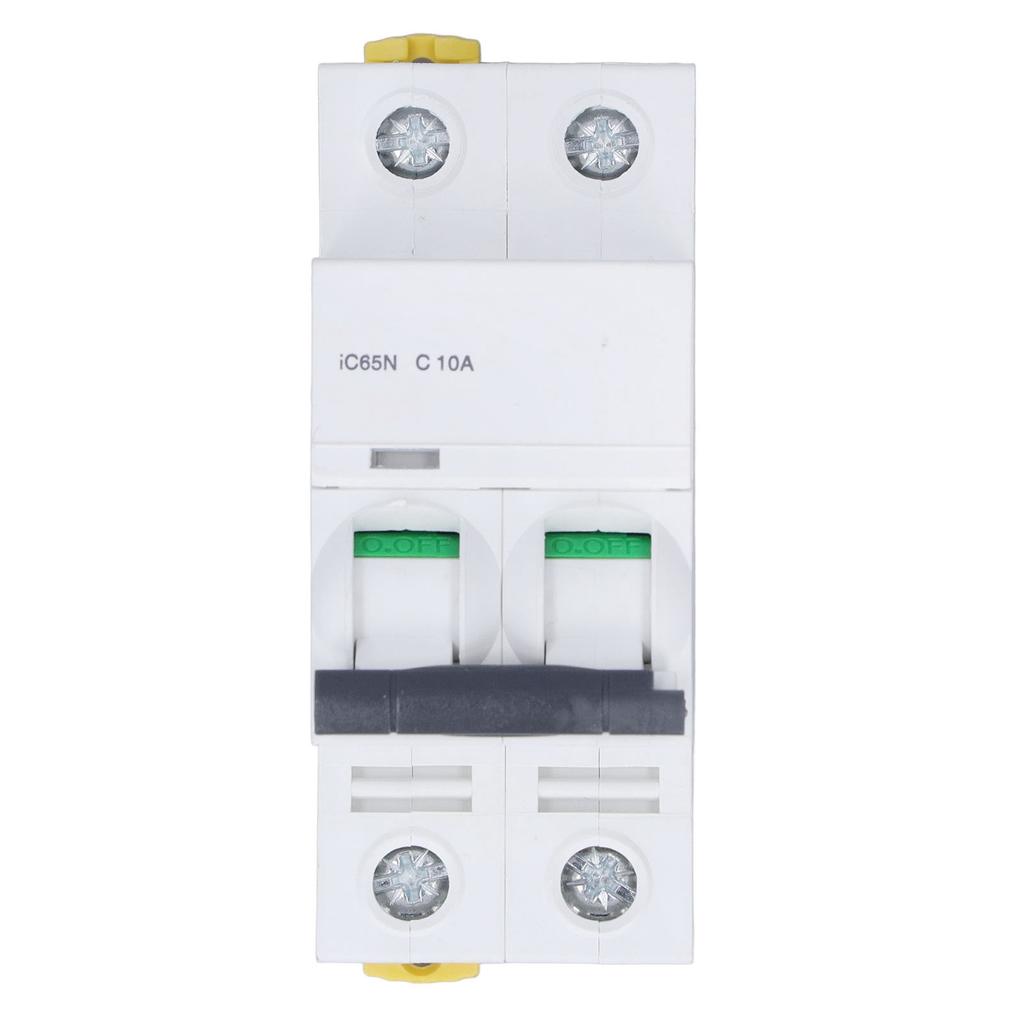 Miniatur-Leistungsschalter 2P Fehlerstrom-Isolator DIN-Schienenmontage 400V 10A IC65N C10A