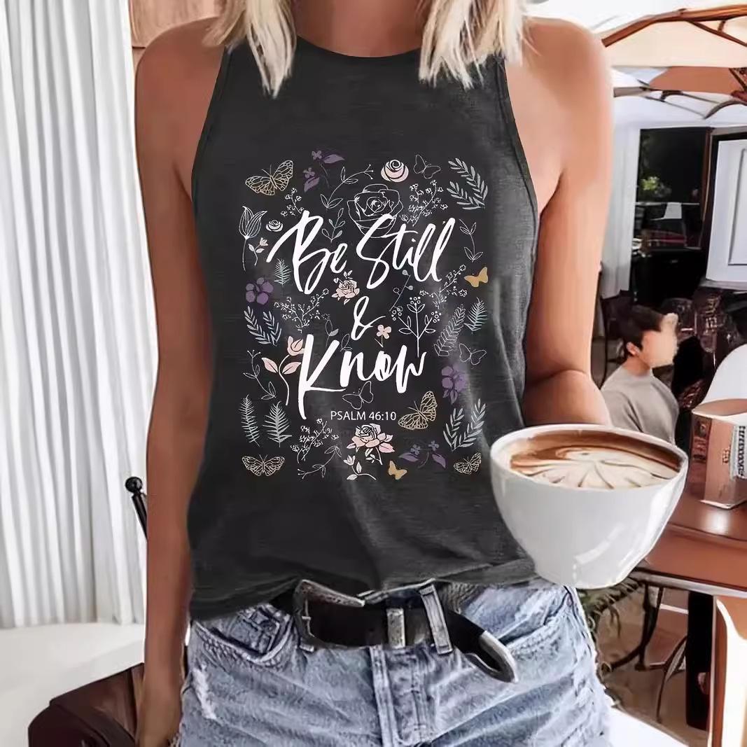 

2024 Women s European and American Print Vest Top XXL чорний