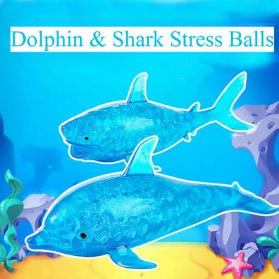 Squishy Shark Dolphin Stress Ball  Fidget Toy Stretchy TPR Anxiety Relief Hand Therapy Sensory Gift for Adults Kids Party Favors