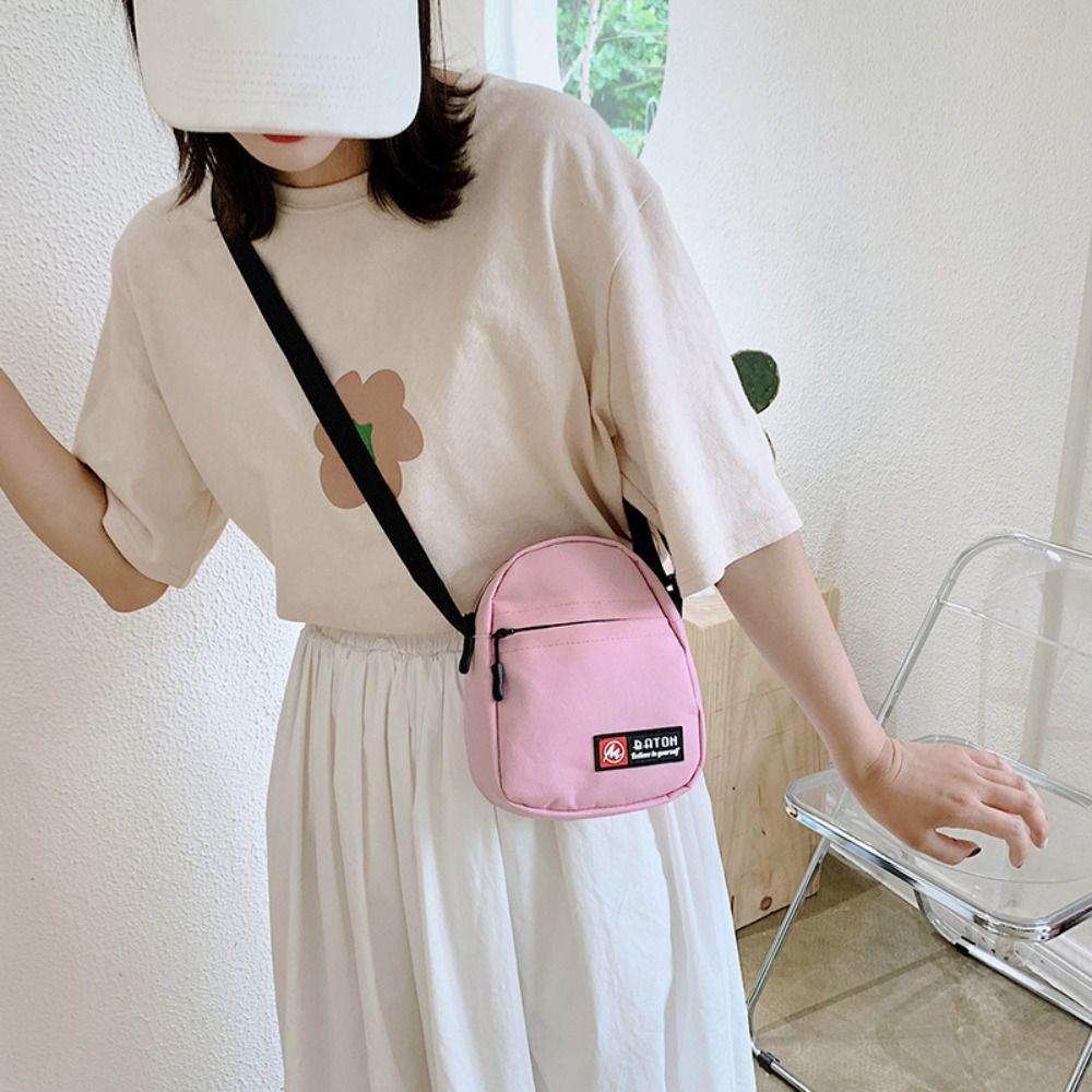 

Coin Purse Messenger Sling Bag Solid Color Shoulder Bag Simple Canvas Crossbody Bag Male/female