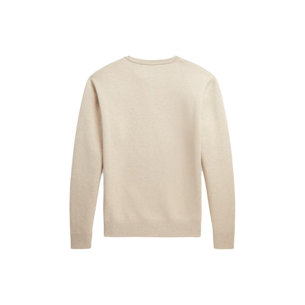 Polo Ralph Lauren Logo Embroidered Solid Color Crew Neck Long Sleeve Sweatshirt Men Sweatshirt Khaki MNPOKNI16823196-250