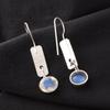 Milky Opal Gemstone 925 Sterling Silver Jewelry Handmade Earrings 1.9" For Women EE-168-20