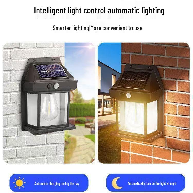 Outdoor Solar Waterproof Tungsten Filament Courtyard Light with Motion Sensor