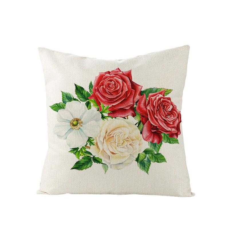 Valentine's Day Pillow Nordic Pink Car Rose Polyester Printed Cushion Sofa Cushion Home Products