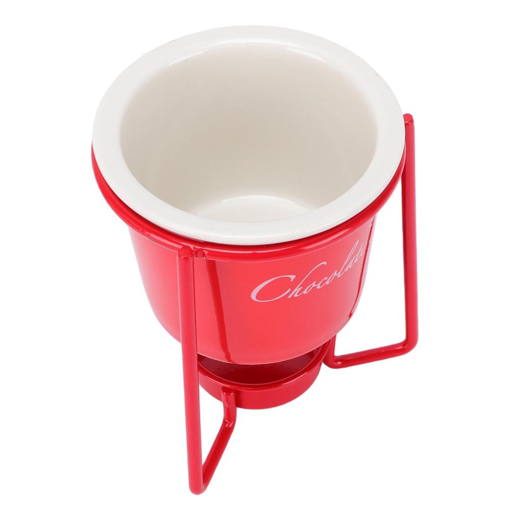 Juego de Tazas para Fondue de Chocolate Taza Multifuncional de Cerámica para Derretir Chocolate con Tenedores Soporte para Tazas para Dulces
