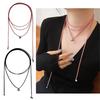 Korean Style Rope Neck Chain Necklace For Women Charm Metal Round Bead Pendant Collar Chain Choker Fashion Party Jewelry