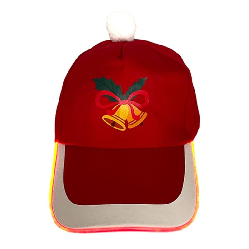 Shinning Baseball Cap Christmas Cartoon Pattern Adult Baseball Cap for Dancing