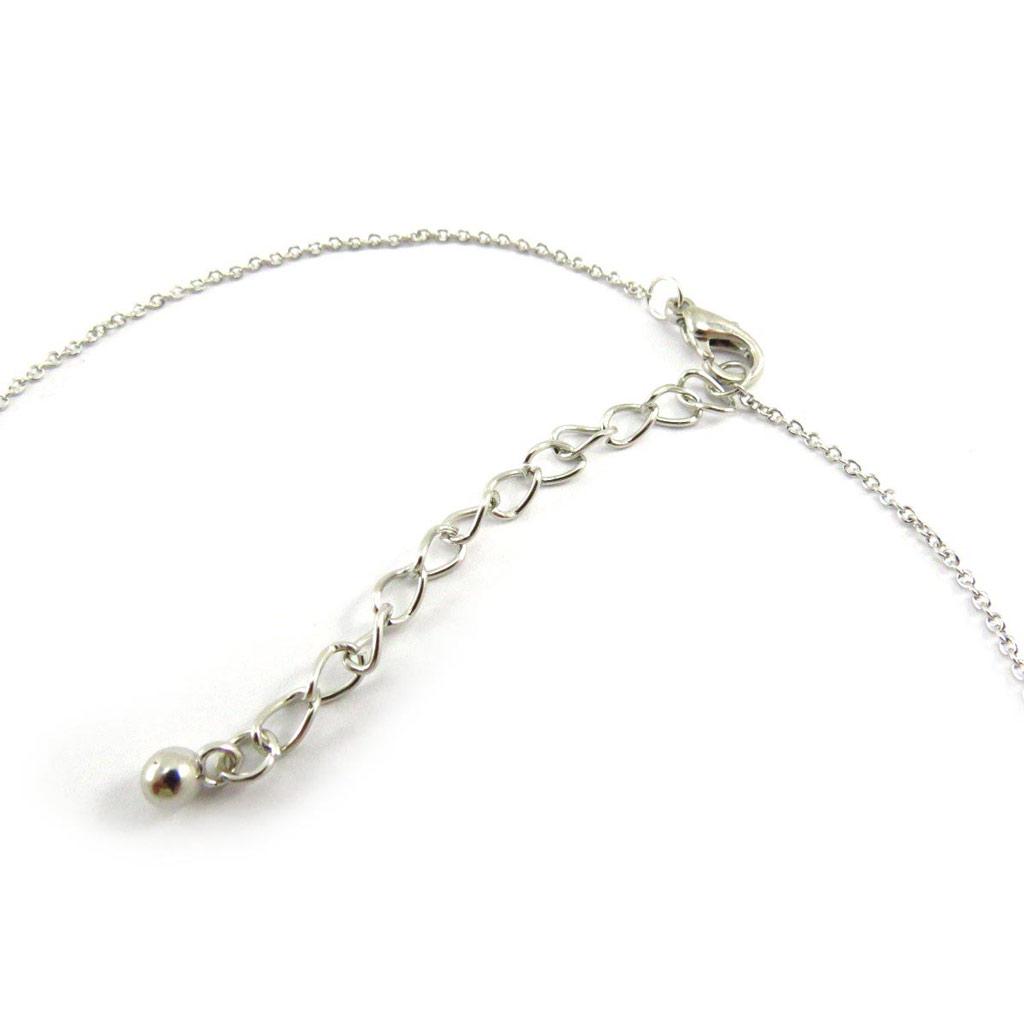 Les Trésors De Lily [J6289] - White 'Cross' Crystal Necklace