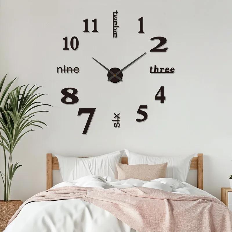 Kreative rahmenlose DIY Wanduhr Wandtattoo Home Stille Uhr Wohnzimmer Büro Wanddekoration