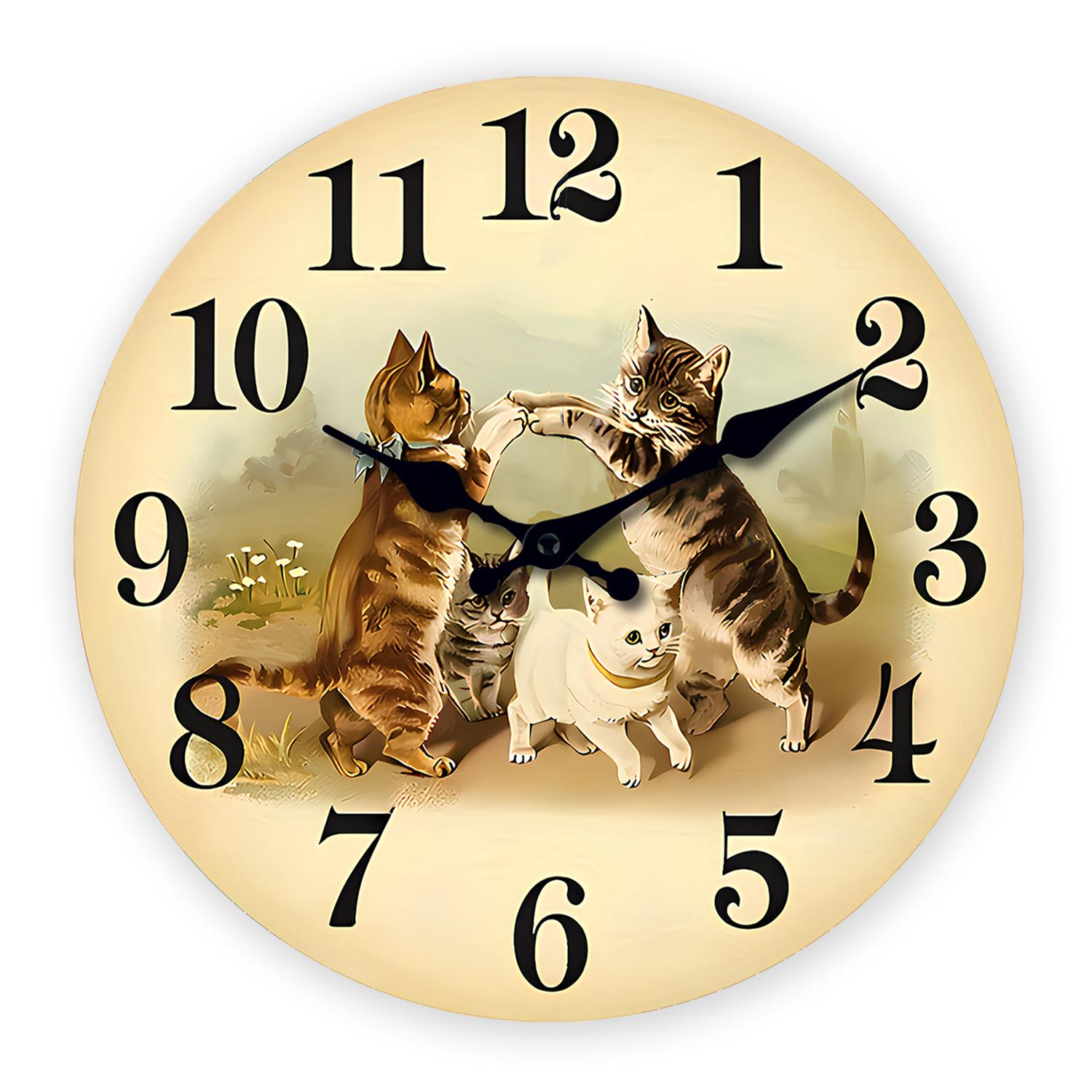 High-Standard Cute Cartoon First-Class Pet High-Standard Cat High-Standard Game High-Standard Wooden High-Standard Wall First-Class Clock (as the picture,10 Inch)