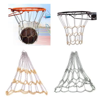Dış Mekan Basketbol Hedef Ağı Standart Örgülü Metal Zincir Basketbol Ağı Dış Mekan İç Mekan Hedefi için Basketbol Ağı