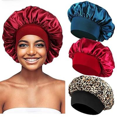 Haarhaube zum Schlafen für Frauen, breite Krempe, Schlafmütze, Haarhaube für lockiges Haar, Duschhaube für Kinder und Männer