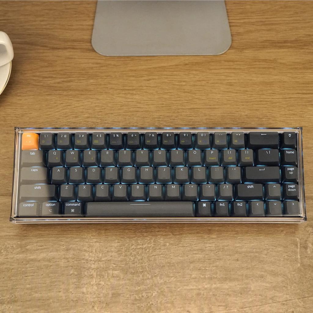 Geekria Keyboard Cover Case Compatible Keychron K6 Compact 68 Keys Wireless Mechanical Keyboard Clear Acrylic Cover Protective Cover 65%