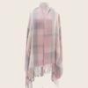 Cold-proof Classic Plaid Scarf Soft Long Neckscarf with Tassel Large Knitted Wool Scarf  Men