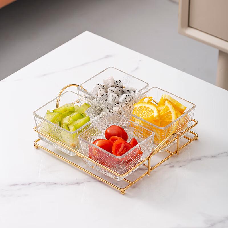 Partitioned Glass Fruit & Snack Plate 1 Set