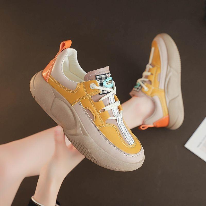 Bílé boty Dámské boty Nové jaro Univerzální boty Jarní a podzimní All-Match Platforma Ležérní Sportovní Skate boty