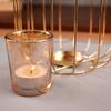 Gold metal candle lantern 21.5 cm