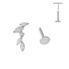 ASTM F136 G23 Titanium Leaf Branch Push In Threadless Labret Piercing 16/18/20G Earring Stud Cartilage Body Jewelry