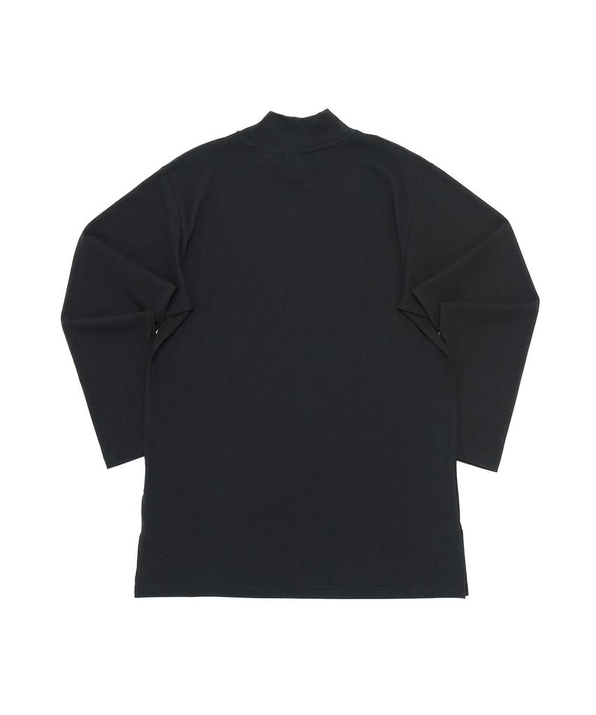 A NOTHING Half Turtle-Neck Inner Layered Tee (Black)