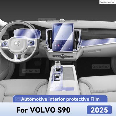 For VOLVO S90 2025 Car Interior Protection Anti-Scratch TPU Film Trument Center Control Navigation Accessories