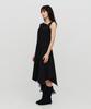 Sillot Asymmetric Cut Snap Cotton Maxi Dress (Black)