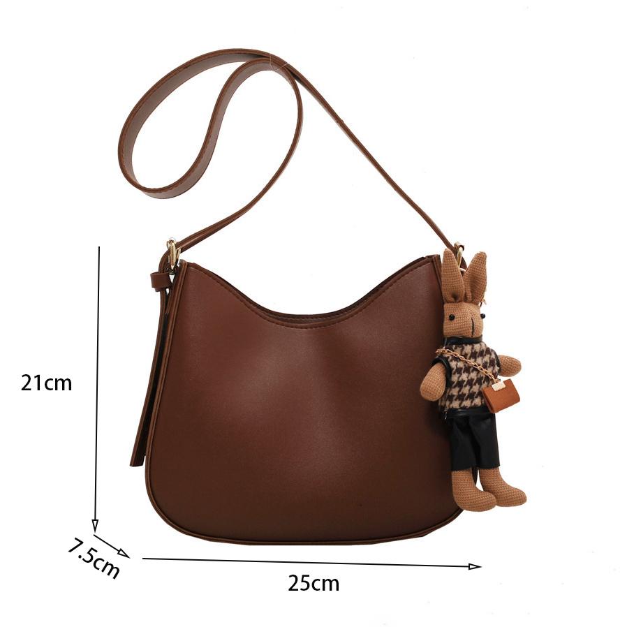 Piele PU modă retro casual pentru navetă geantă de mână maro proteină geantă de umăr modă pentru femei textură capacitate mare temperament