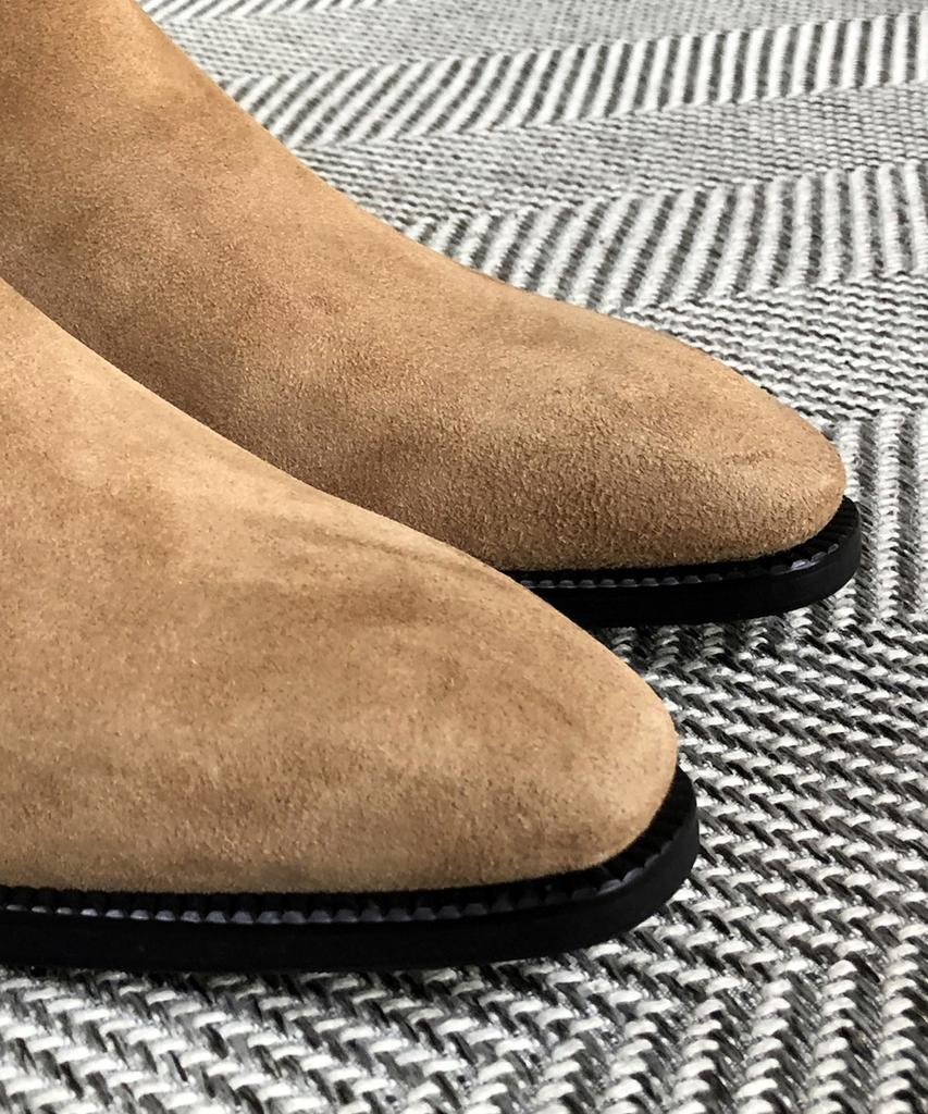 Joenshoe Hugo Suede Side Zipper Boots New Brick Brown