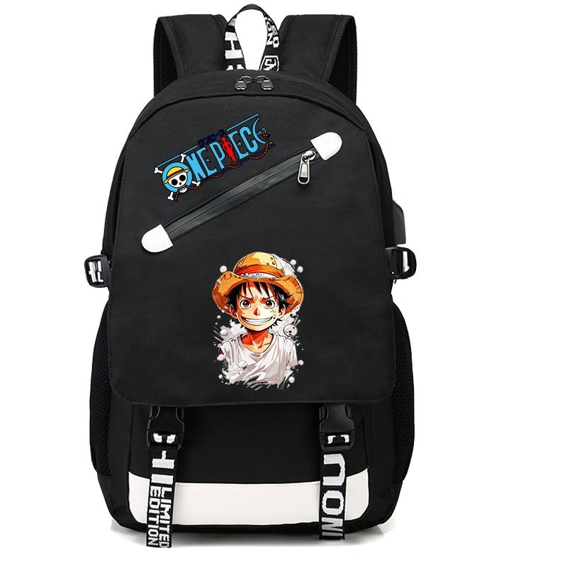 Anime One Piece Backpack for Boy Girl Back To School Bookbag Large Capacity Student Bookbag Men Women Travel Bag Mochila