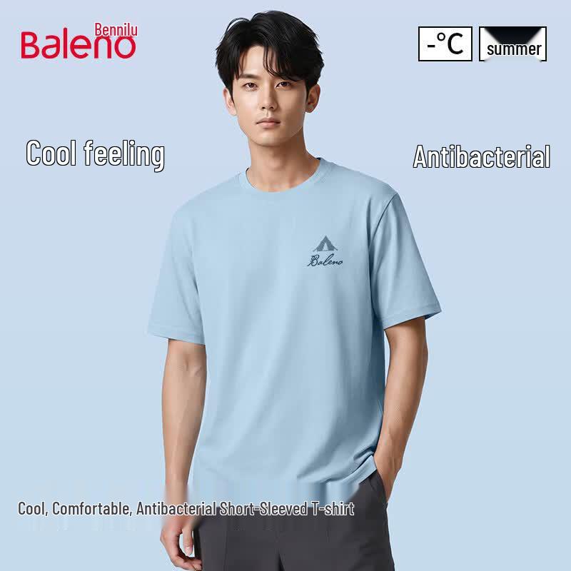 Baleno Men s Double-Sided Cool Feel Antibacterial Short Sleeve T-Shirt M