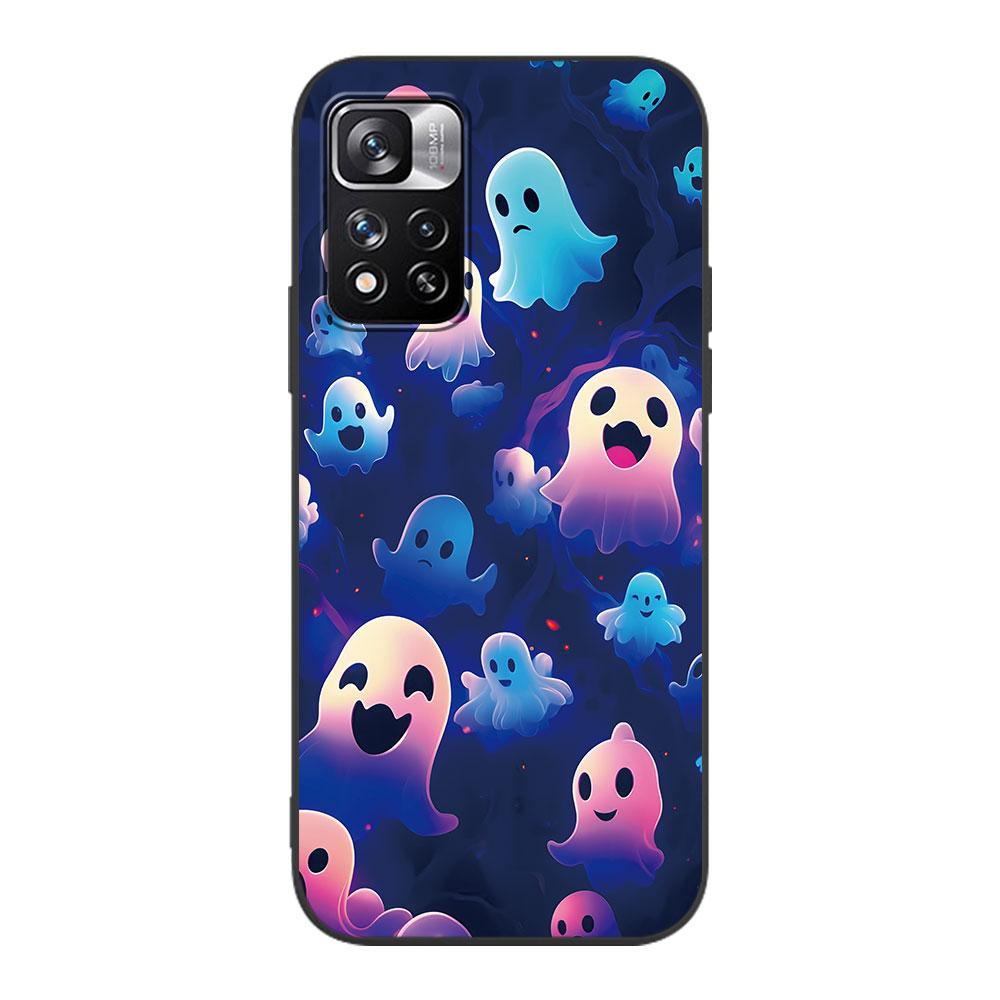 Hallowmas Cute Case for Xiaomi Redmi Note 11 10S 8T 10 12 Pro Plus 11T 8 9 11E 11S 5 Pro 9S 7 Soft TPU Black Phone Cover