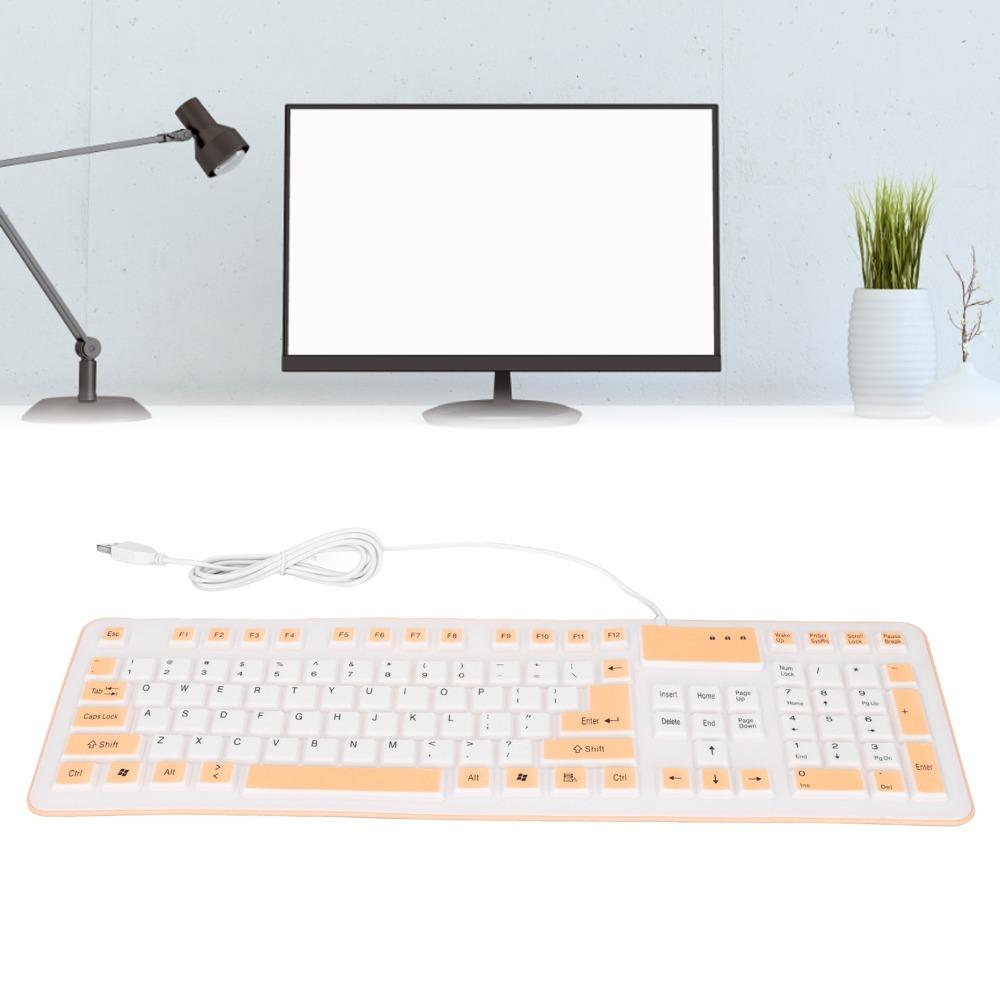 Foldable USB Wired Keyboard Waterproof Silent Keyboard Portable Silicone Keyboard  Computer Game