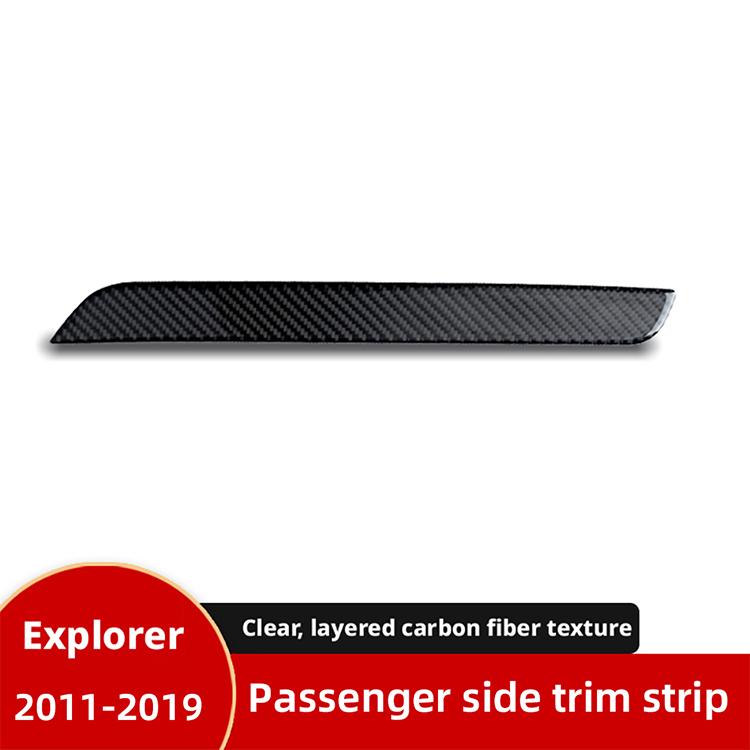 100% Real Carbon Fiber Dashboard Trim for Ford Explorer 2011-2019 Passenger Decor Strip, Glossy Epoxy Coating Interior