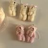 Set of 2 Soft Bear Hanging Ornament Handmade Phone Pendant Bear Bag Charm Soft Animal Bag Pendant for Various Occasion