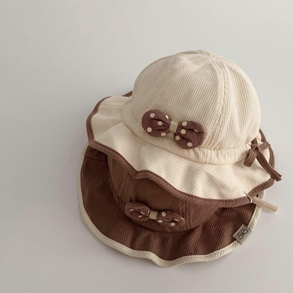 Ruffle Bows Fisherman Hat Breathable Baby Sun Visor Hat Fashion Baby Bucket Hat  Outdoor