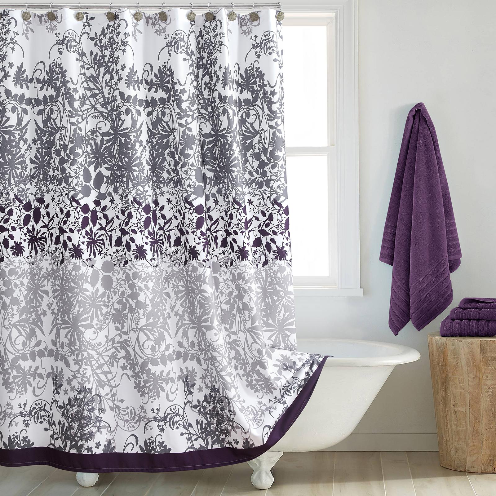 

Watercolor Leaves Green Floral Spring Flower Polyester Fabric Ivory Plants Printed Waterproof Countryside Fresh Shower Curtain W 140cm x L 183cm