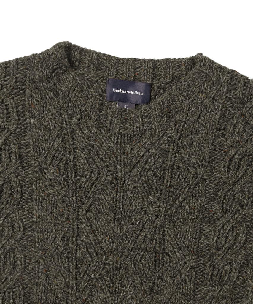 THISISNEVERTHAT Cable Knit Sweater Brown