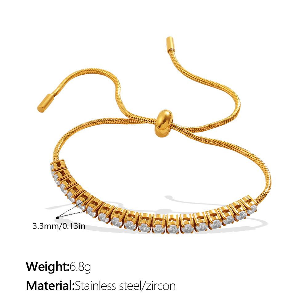 Stacked versatile gold drawstring bracelet exquisite shining adjustable diamond-encrusted jewelry