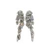 Palace Style Rhinestone Water Drop Tassel Earrings - Luxury Geometric Studs for Women.