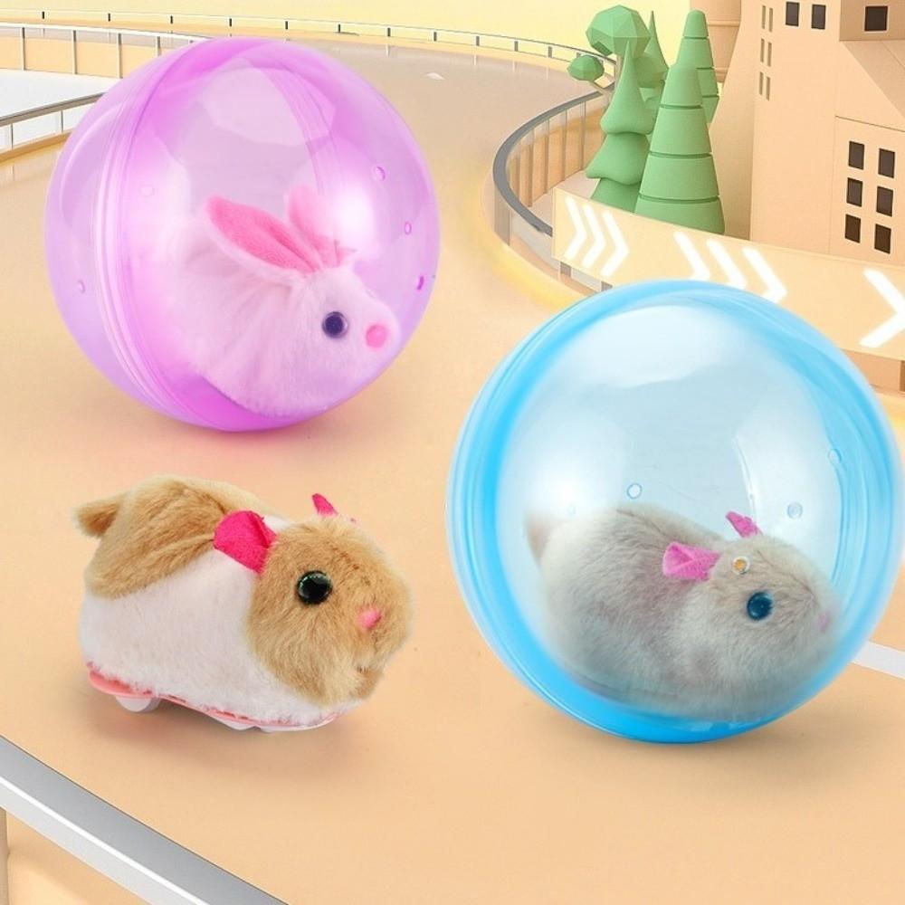 Built-in Plush Animal Interactive Cat Toy Transparent Hamster Chasing Ball  Training