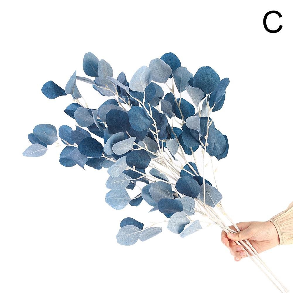 1 szt. Sztuczne Gałązki Eukaliptusa Sztuczne Liście Eukaliptusa Sztuczna Roślina Dekoracja Do Domu Wesela Kolorowa Dekoracja Eukaliptusowa Flo L7Z9