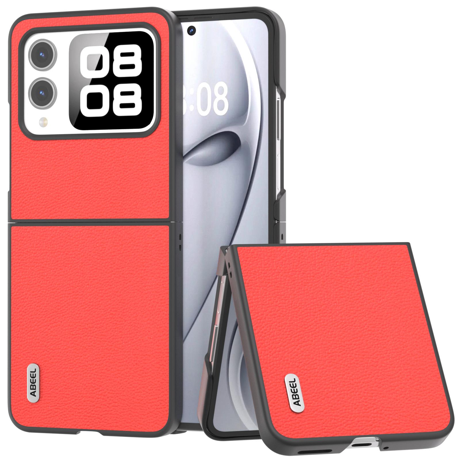 

ABEEL For Huawei nova Flip 5G Case Genuine Leather Litchi Texture Phone Cover D