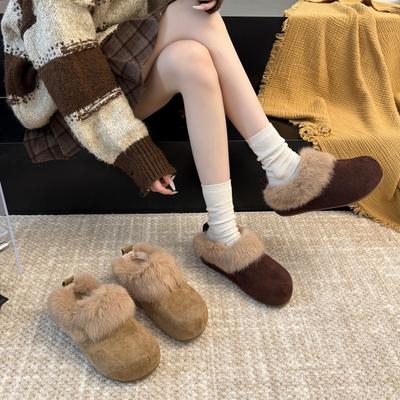 Birkenstocks de veludo retrô com meia-drag, sola grossa, para aumentar a altura, novidade outono e inverno 2025, chinelos fofos para usar com um pé