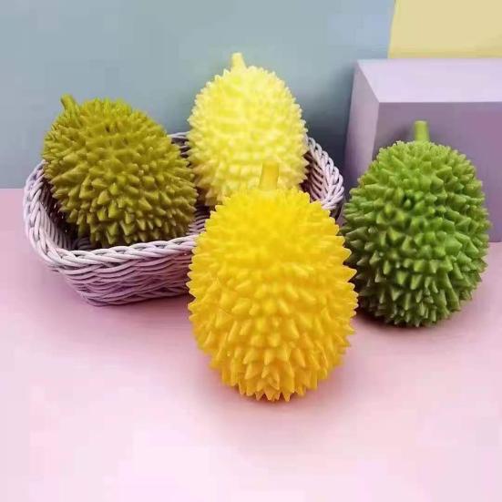 Realistic Durian Squeeze Toy Unbreakable Soft Fidget for Stress Relief Cute Fruit-Shaped Decompression Gadget for Kids Adults