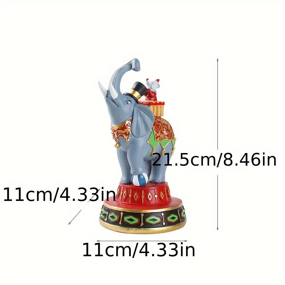 

Фигурка циркового слона, Декор из смолы ручной работы с яркими синими/золотыми акцентами, Красная основа, Орнаментальные узоры Домашний декор для гостиной, спальни circus elephant shrew