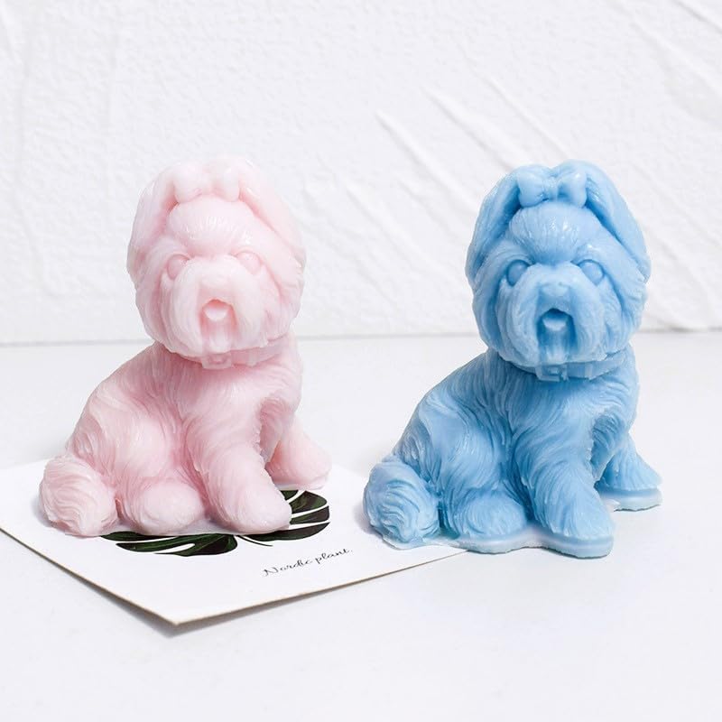 Cute Dog Silicone Mold, Yorkshire Candle Mold for Soap Soy Wax DIY Handcraft, Puppy Resin Mold for Bridesmaid Gift Wedding Party Home Dinner Festive
