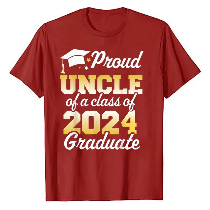 Proud Mom of A Class of 2024 Graduate Mother Senior Family T-Shirt Funny Dad Aunt Uncle Grandma Grandpa Sister Brother Tee Tops