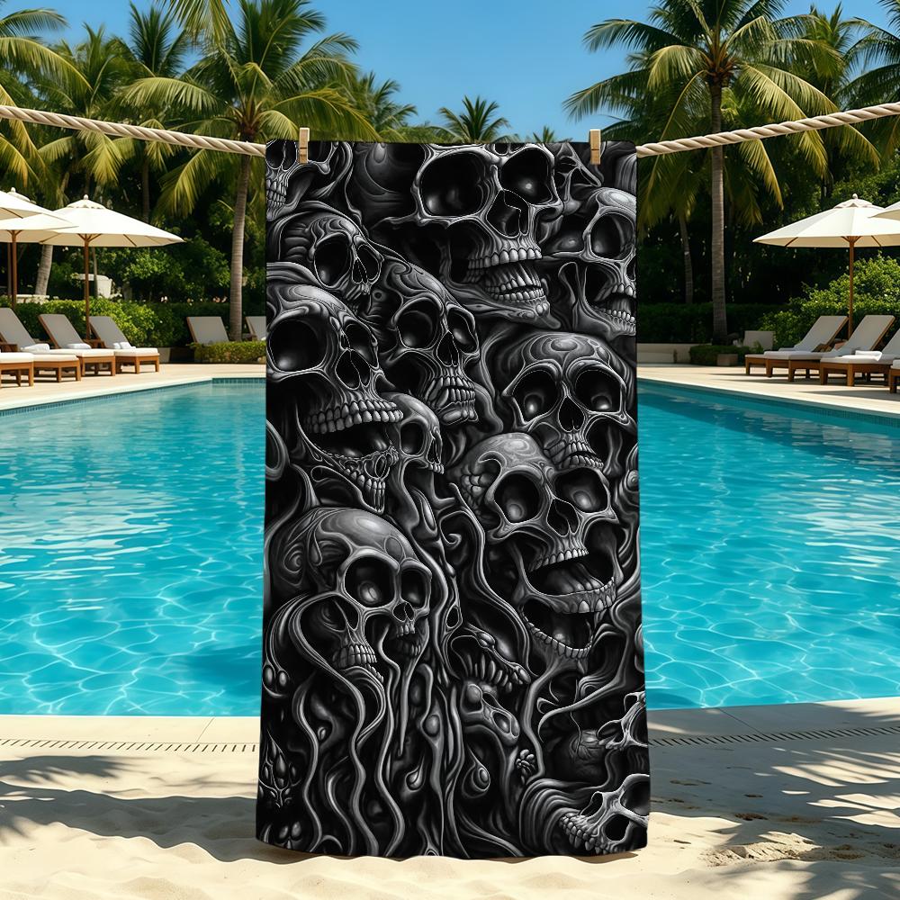 Skelett Totenkopf Mode Cooles Handtuch Für Outdoor Camping Strandtuch Super Saugfähig Schnell Trocknend Sommer Handtuch