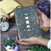 Moon Phase Leather Journal: Wiccan Book of Shadows with Deckle Edge Paper