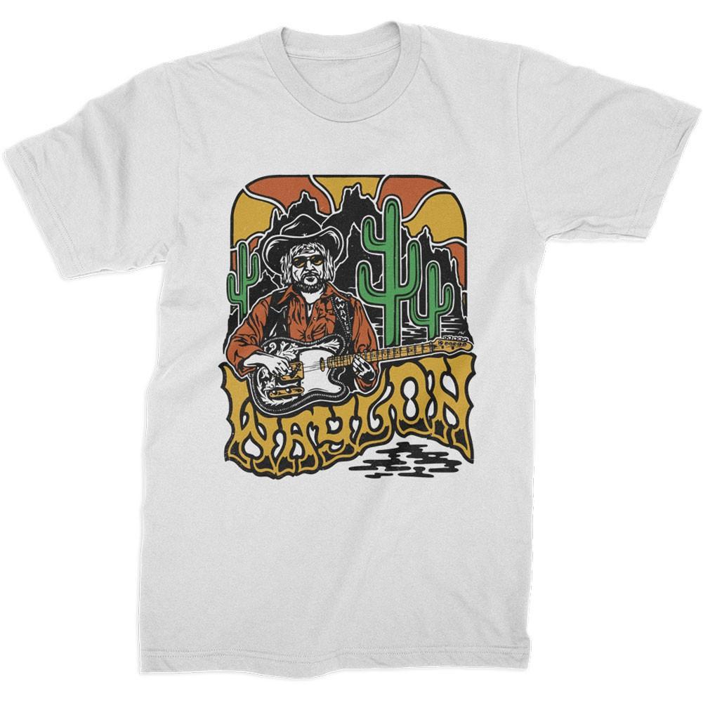 Men s Waylon Jennings Desert Tee T-Shirt Mens Womens Tees Top  White L