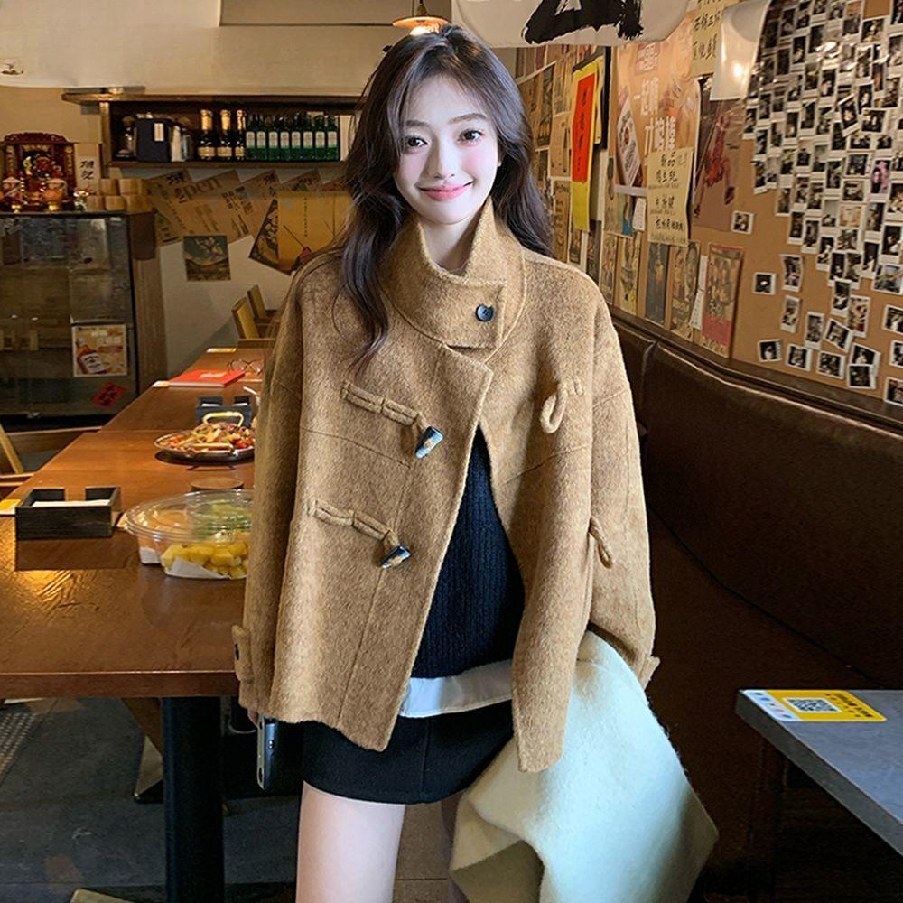 Palton Gros Călduros din Lână Iarnă Toamnă Modă Jachetă Largă din Tweed Casual Oversized Îmbrăcăminte Exterioară Stil Popular